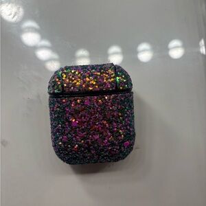 Glittery Black and Pink AirPods Case